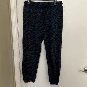Tezenis zebra pattern black & blue joggers/sweatpants in Size L.